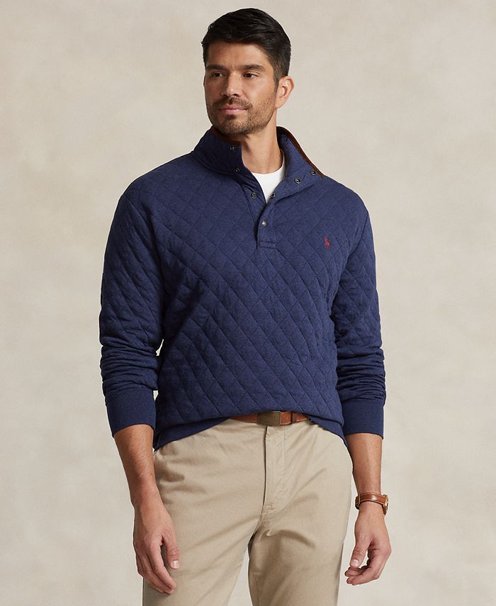 Polo Ralph Lauren Men's Big & Tall Quilted Double-Knit Pullover - Macy's