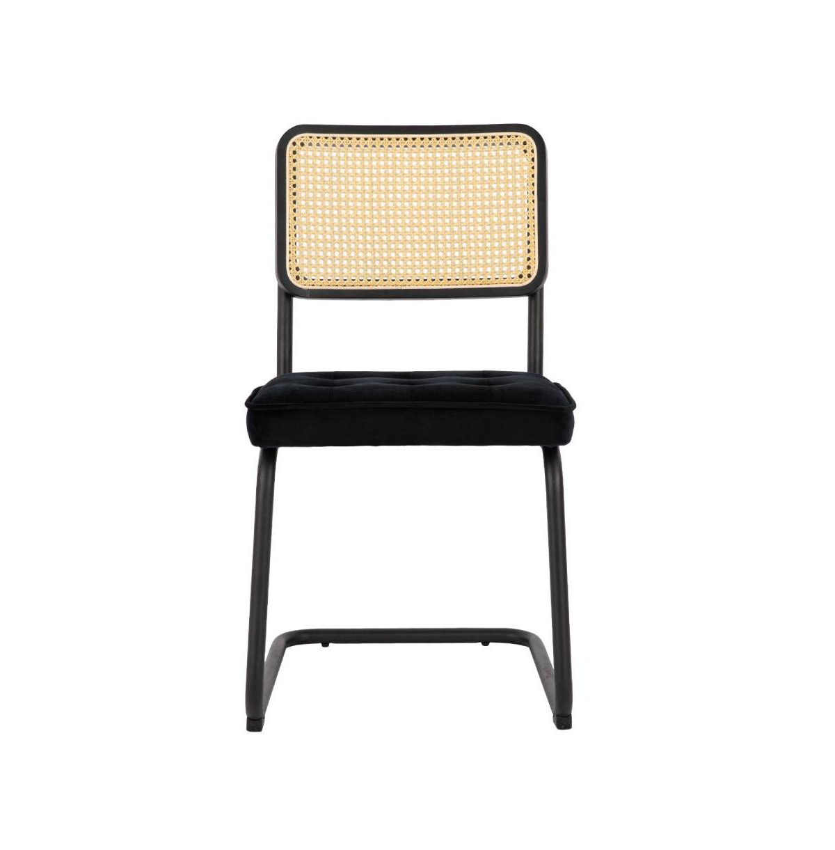 Cesca Chair Armless with Upholstered Seat & Cane Back, Set of 4
