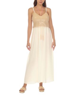 Raviya - Women's Crochet-Bodice Maxi Dress Cover-Up