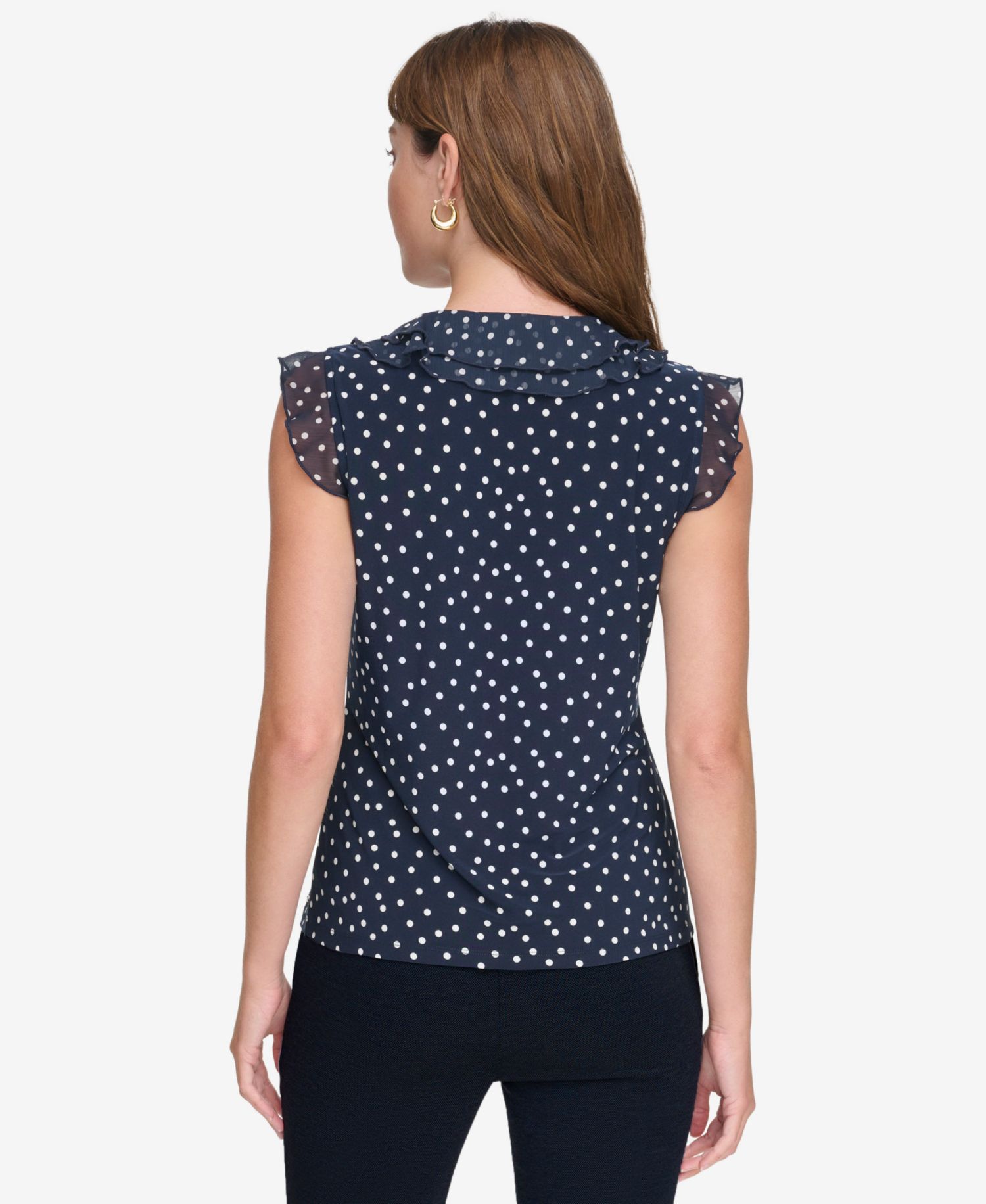 Women's Printed Ruffled Sleeveless Top