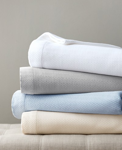 Nautica Chevron Stripe Solid Cotton Blanket & Reviews