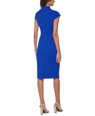 Women's V-Neck Cap Sleeve Sheath Dress
