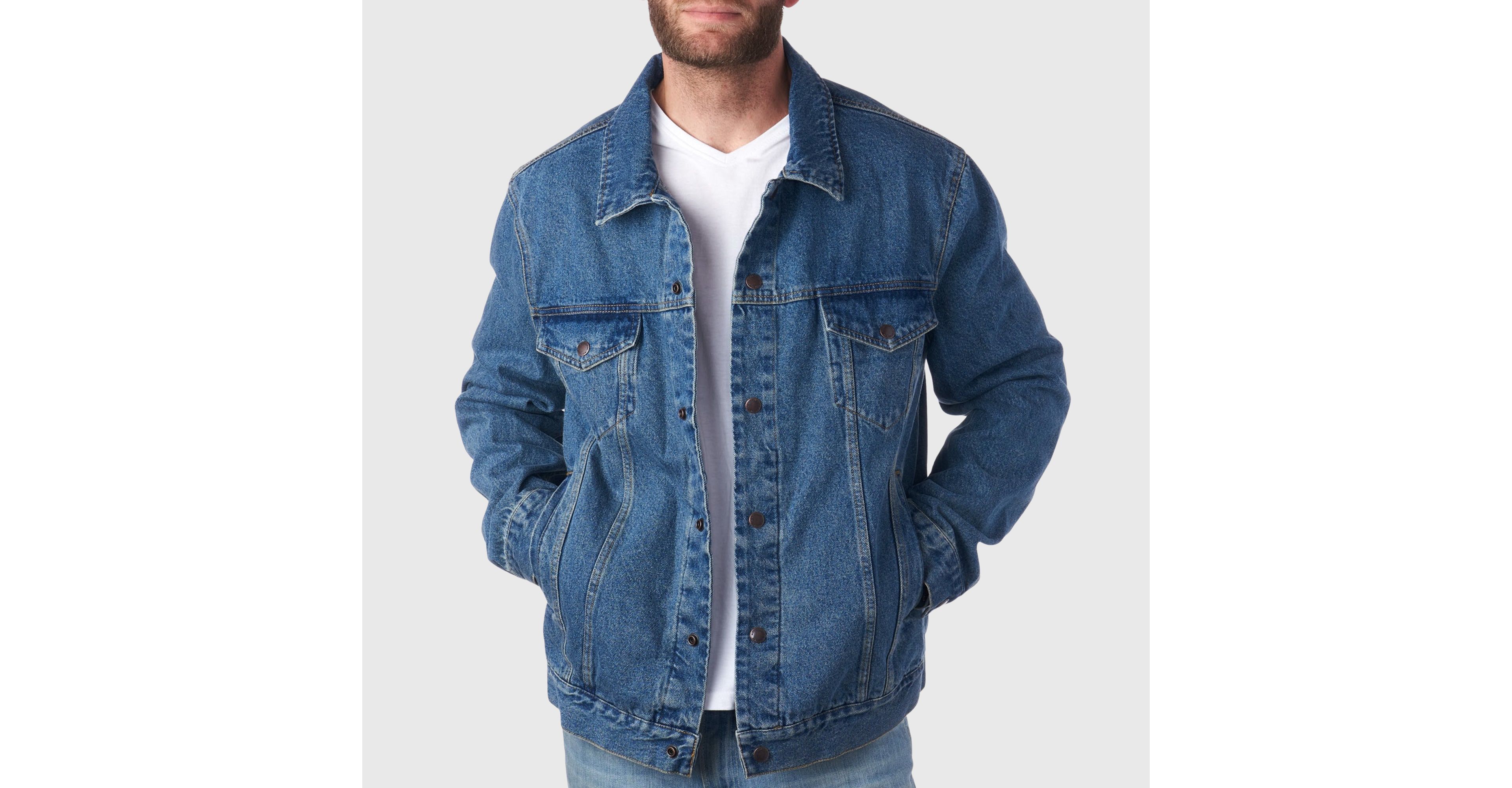 Alpine Swiss Derek Mens Classic Denim Jacket Casual Button Up Jean Trucker Coat