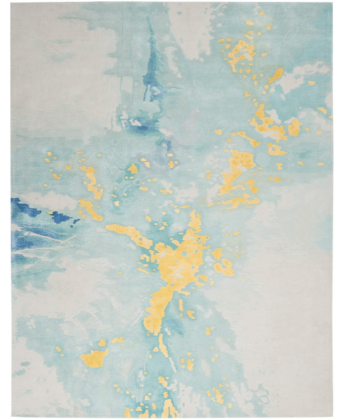 Nourison Home Prismatic PRS26 9'9in x 13'9in Area Rug - Aqua, Gold