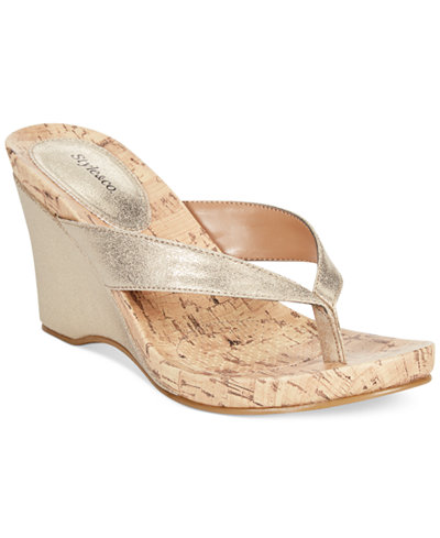 Style & Co. Chicklet Wedge Thong Sandals, Only at Macy's