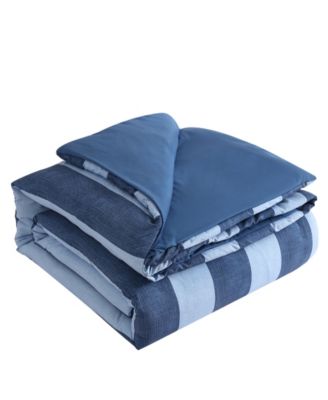 Shop Juicy Couture Denim Stripe Comforter Sets In Blue Stripe