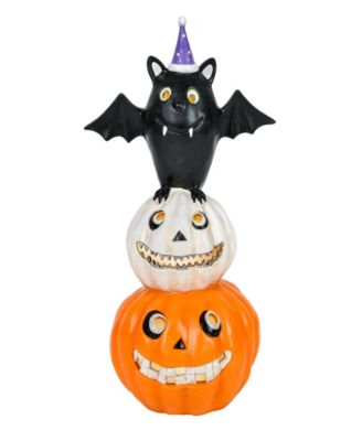 22" Pre-Lit Bat Standing on Pumpkins