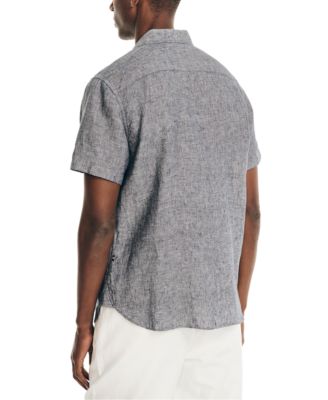 Men's Classic-Fit Solid Linen Short-Sleeve Shirt 