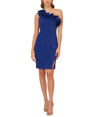 Adrianna Papell - Women's Metallic Ruffled Cocktail Dress