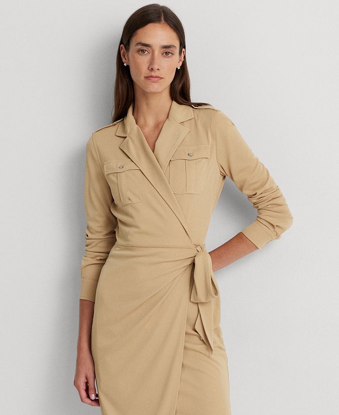 Lauren Ralph Lauren Plus-Size Wrap-Style Jersey Top - Macy's