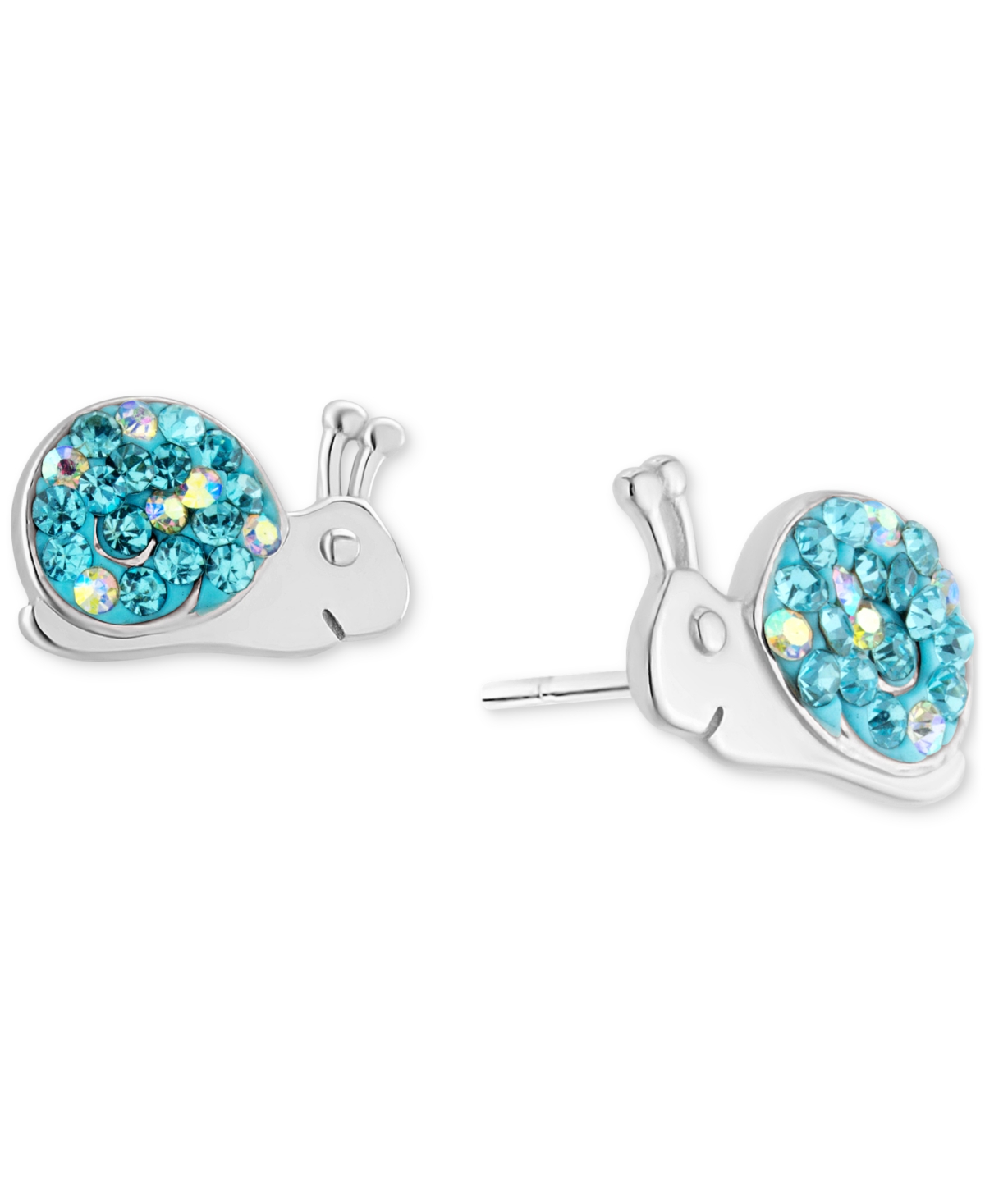 Giani Bernini Crystal Pave Snail Stud Earrings In Sterling Silver, Created For Macy's, Created For Macy's In Blue