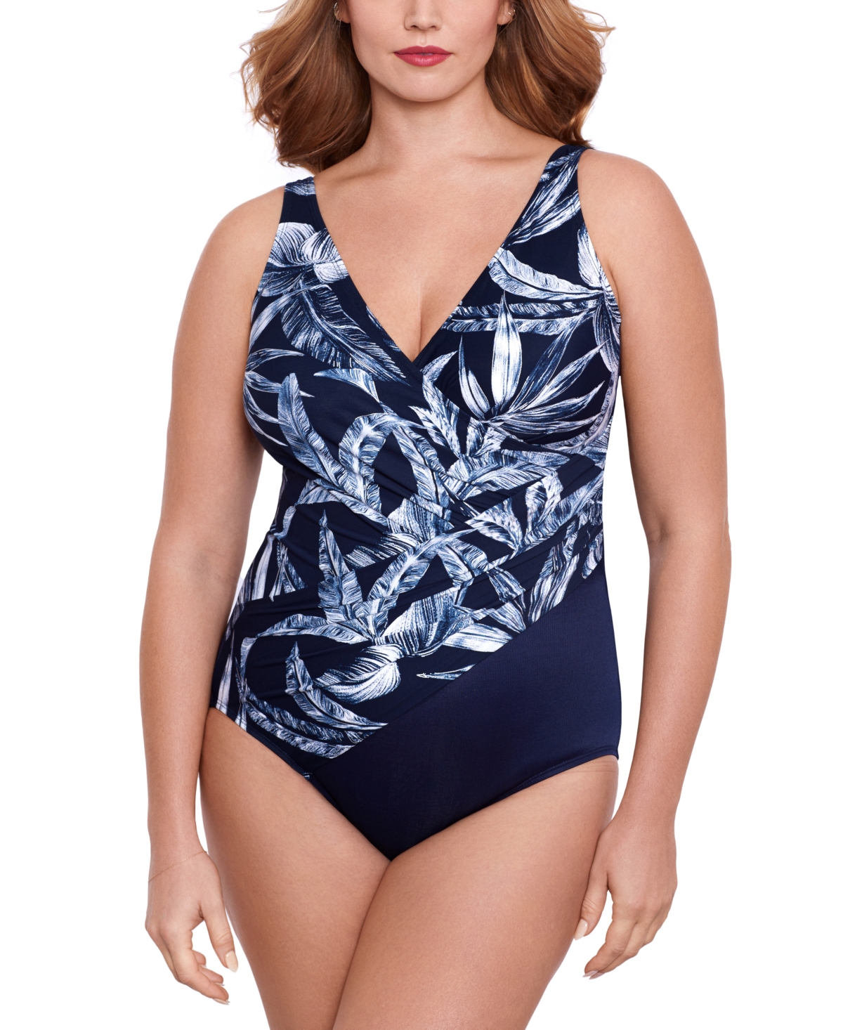 Plus Size Tropica Toile Oceanus Tummy Control One-Piece Swimsuit - Tropica Toile