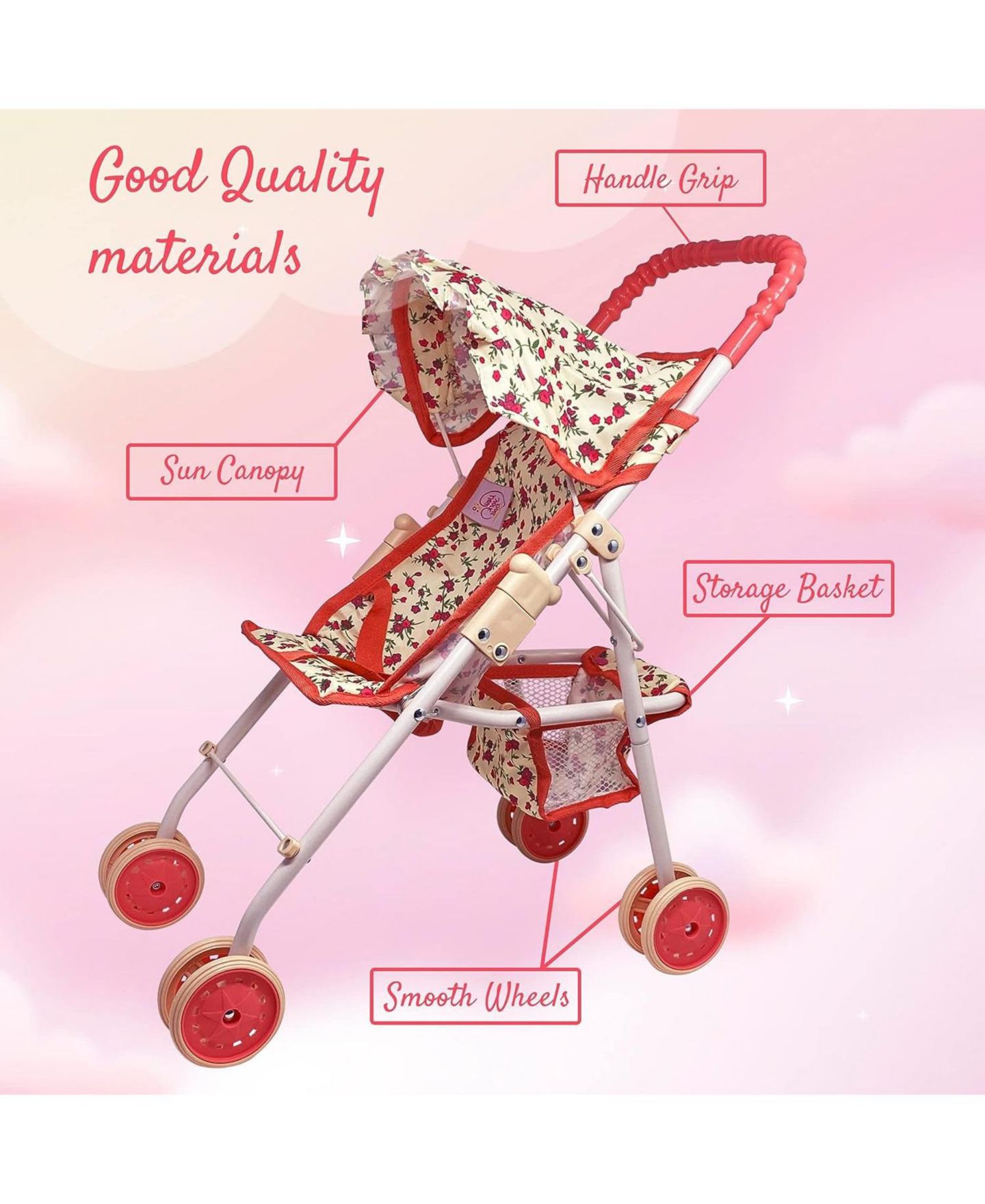 Детская игрушка The New York Doll Collection My First Doll Stroller, цвет: Бежевый — фото 2