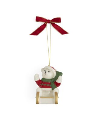Christmas Tree Teddy Bear Ornaments, Set of 2