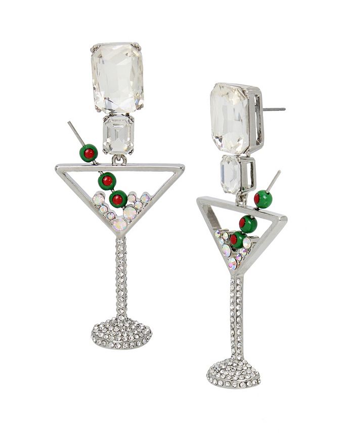 Betsey Johnson Faux Stone Martini Drop Earrings Macy's