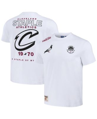 Men's NBA x Staple White Distressed Cleveland Cavaliers Home Team T ...