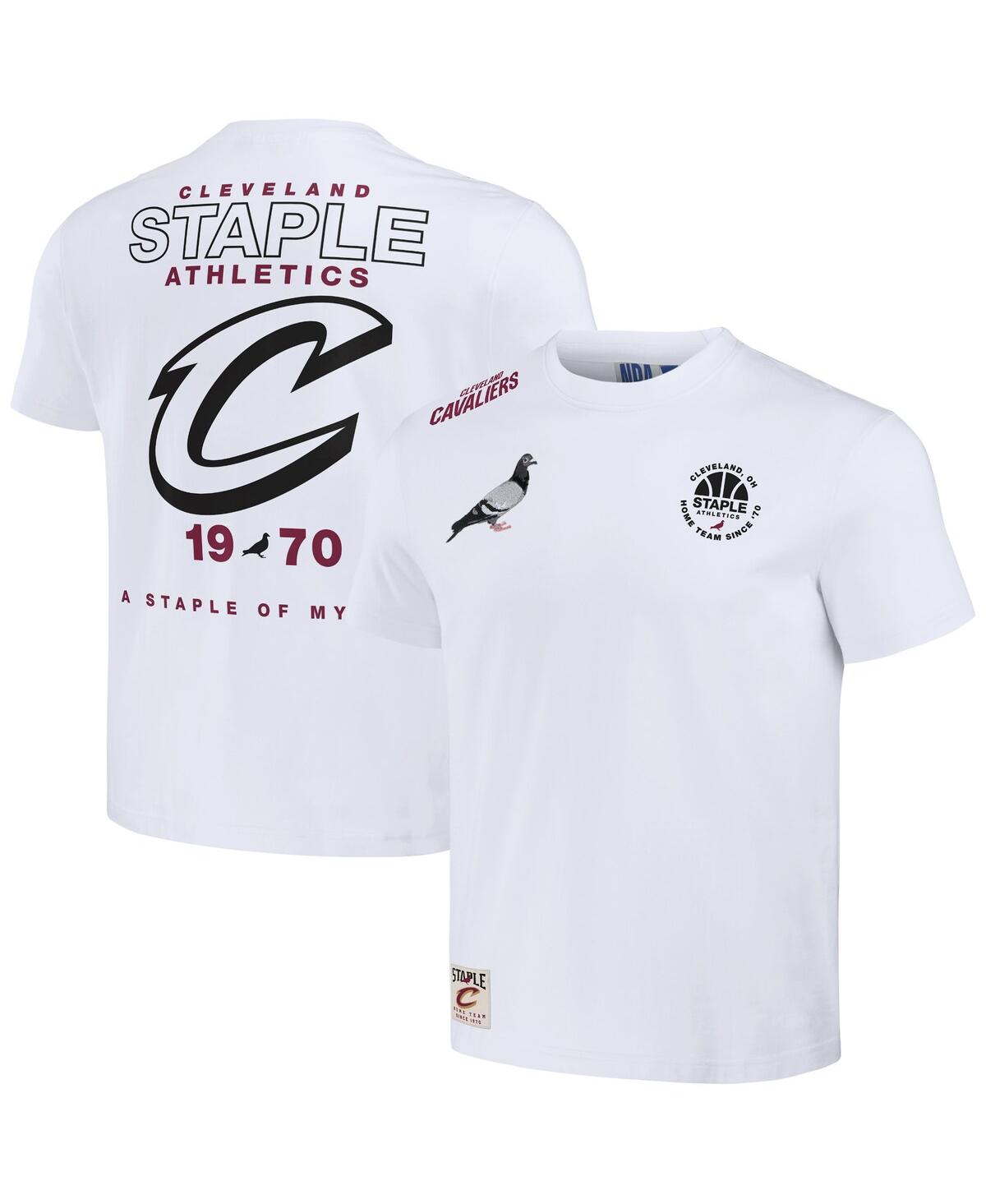 Men's Nba x Staple White Distressed Cleveland Cavaliers Home Team T-shirt - White