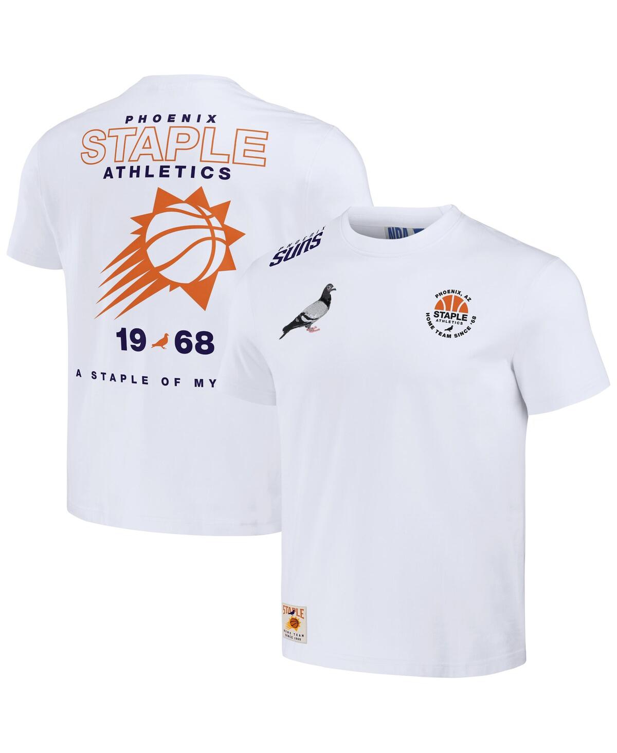 Men's Nba x Staple White Distressed Phoenix Suns Home Team T-shirt - White