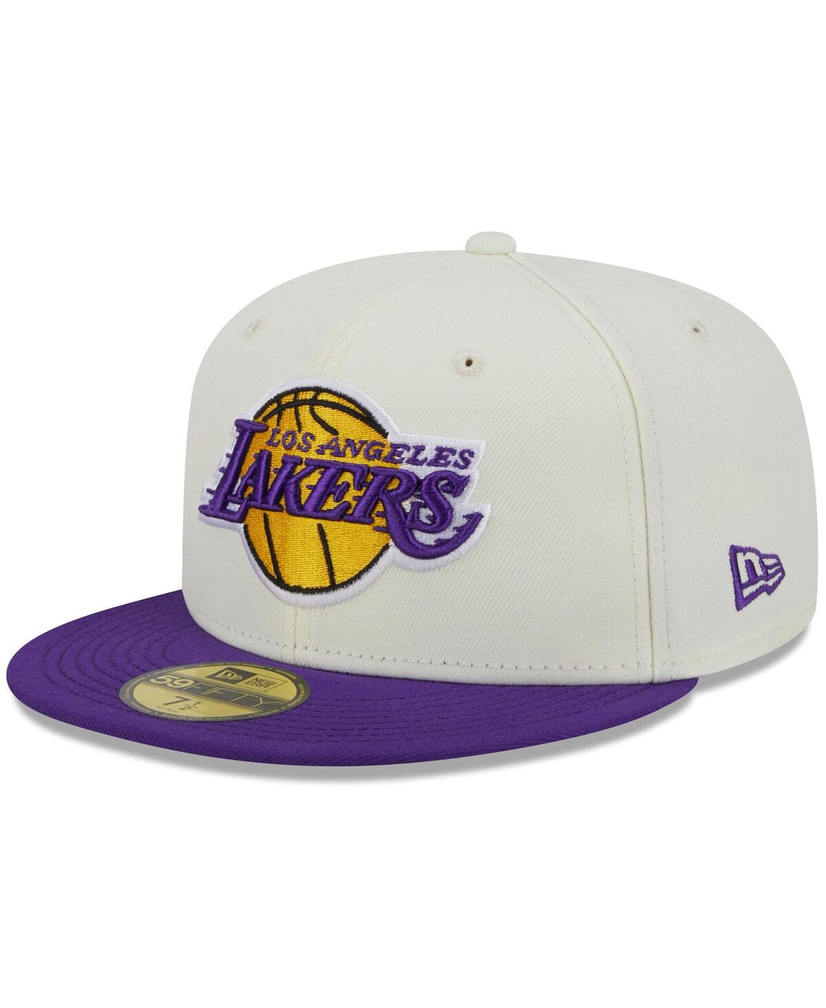 Shop Staple Men's New Era X  Cream, Purple Los Angeles Lakers Nba X  Two-tone 59fifty Fitted Hat In Cream,purple
