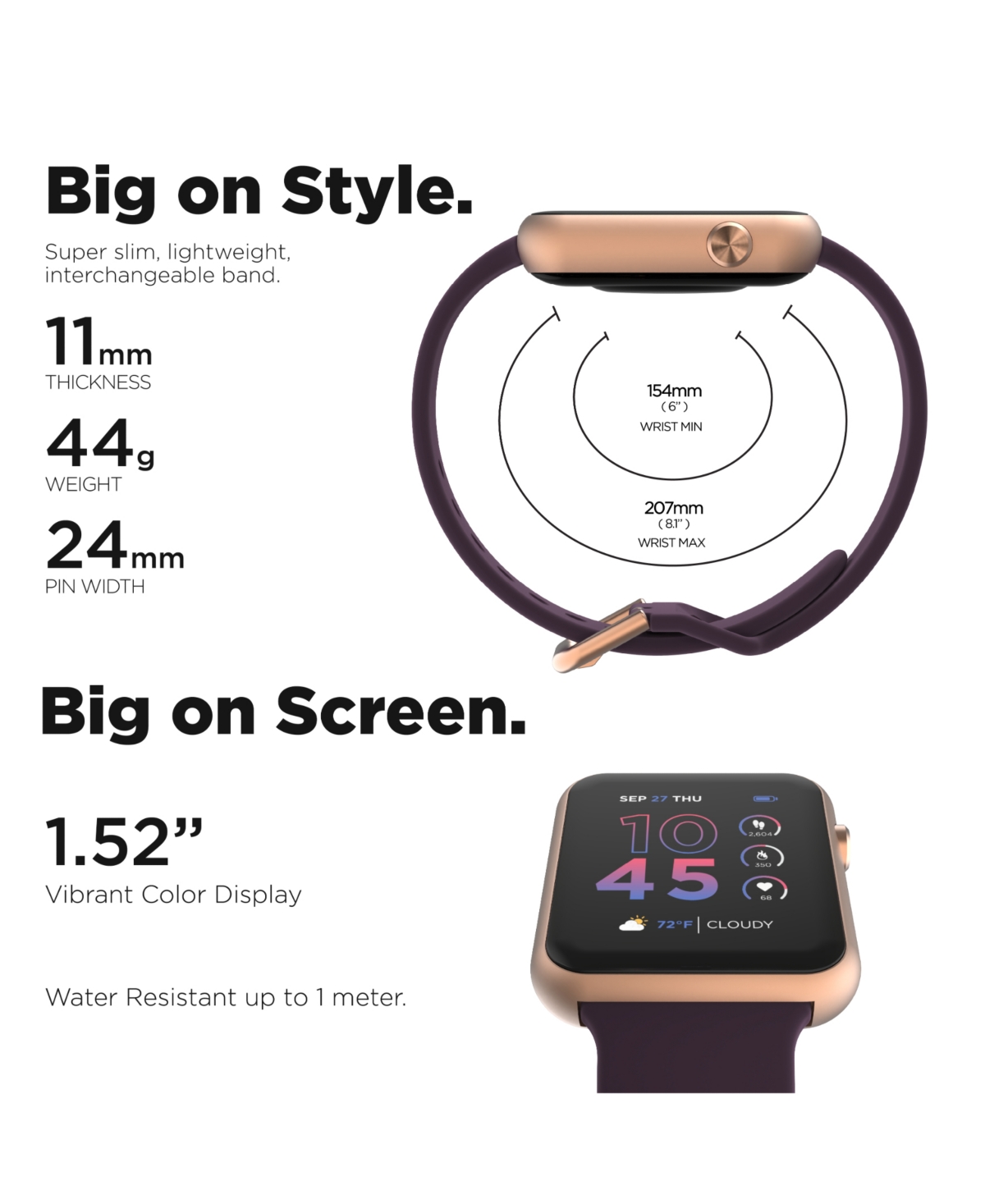 Shop Itouch Air 4 Unisex Plum Silicone Smart Strap Smartwatch 41mm