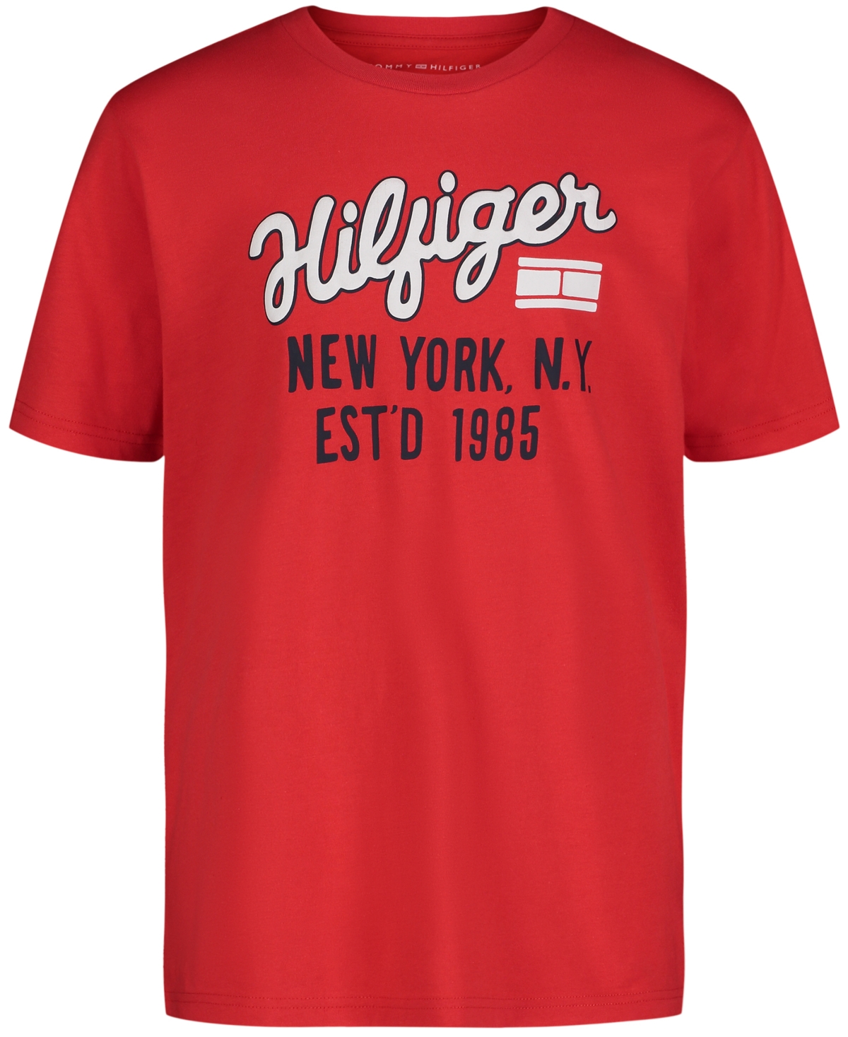 Tommy Hilfiger Kids' Little Boys Script Graphic T-shirt In High Risk Red