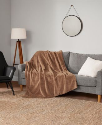 Solid Mink Faux Fur Throw, 50" x 70"