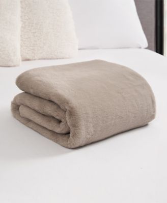 Solid Mink Faux Fur Throw, 50" x 70"