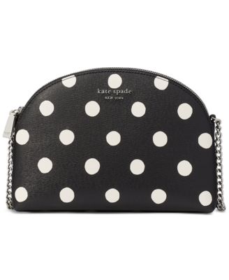 Morgan Sunshine Dot Printed PVC Double Zip Dome Mini Crossbody