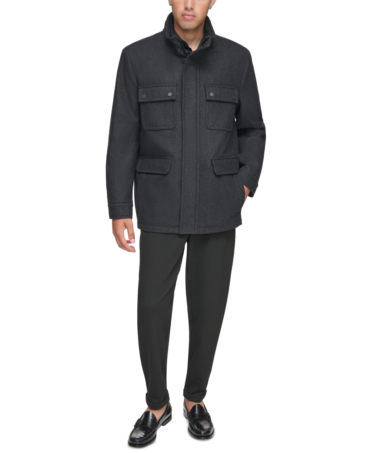 Shop Marc New York Men's Dunbar Four Pocket Military-inspired Jacket In Charcoal