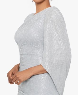 Betsy & Adam Women's Metallic Cowl-Back Gown