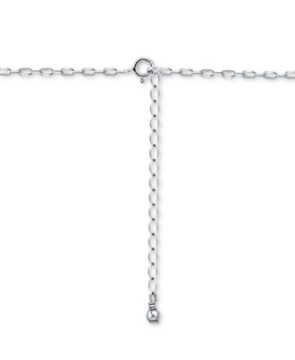 Cubic Zirconia Accent Open Heart Pendant Necklace in Sterling Silver, 16" + 2" extender, Created for Macy's