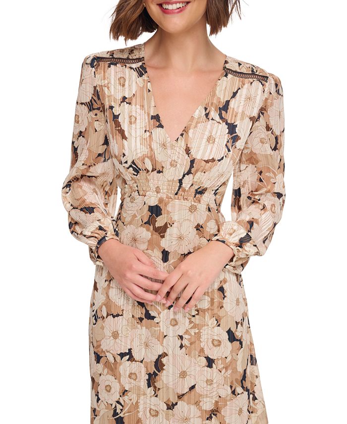 Tommy Hilfiger Women's Floral-Chiffon Smocked Dress - Macy's