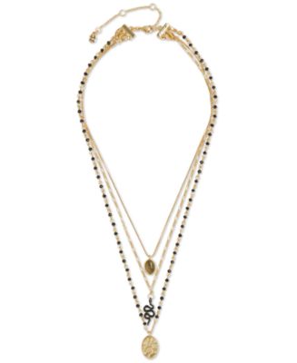 Lucky Brand Gold-Tone Mixed Stone & Snake Convertible