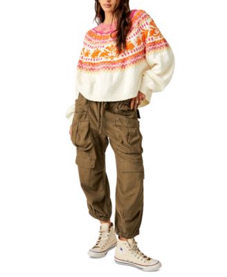 Free People - Women's Nellie Animal Fair Isle Sweater