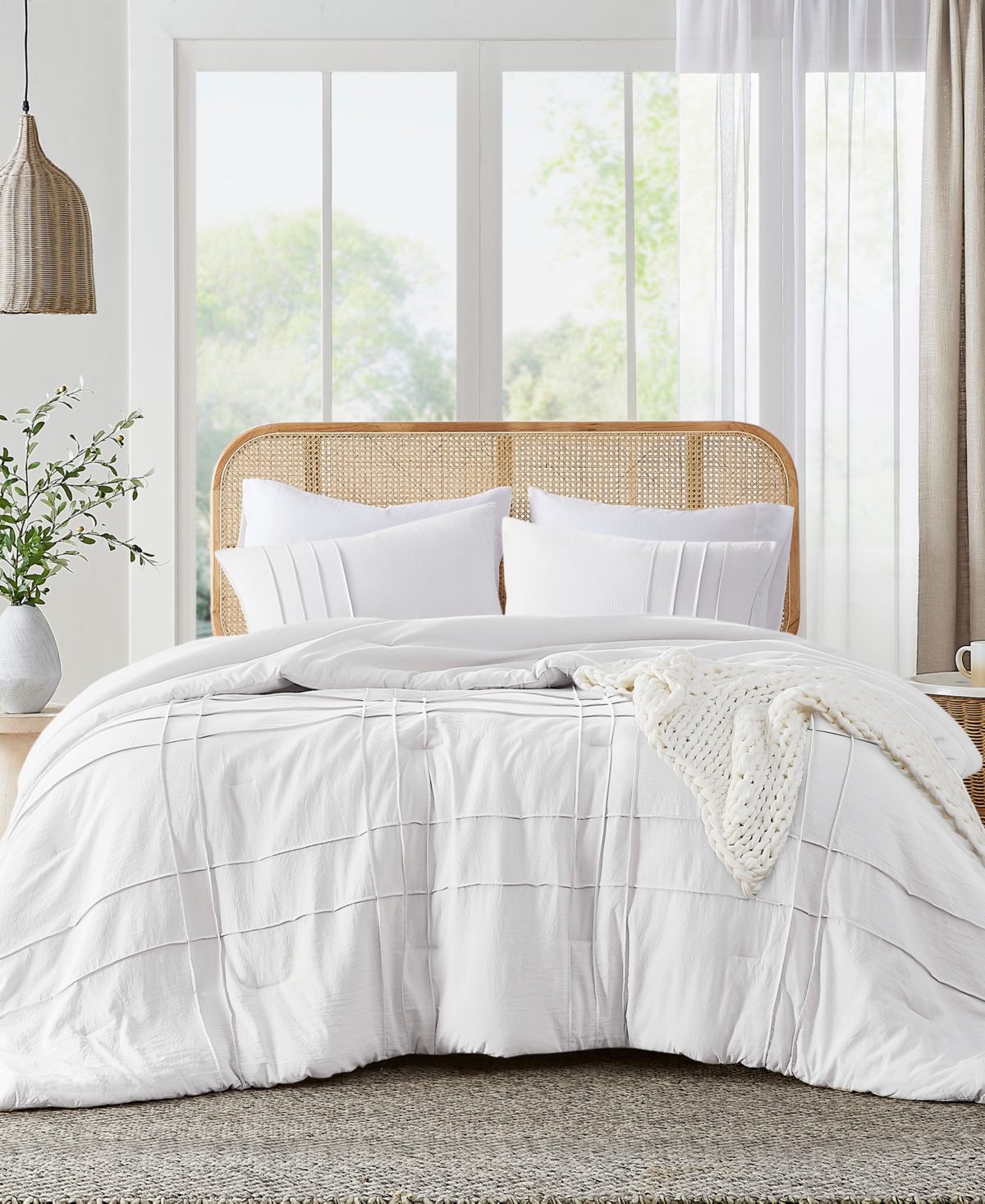 510 Design Porter Washed Pleated 3-pc. Comforter Set, Queen In White