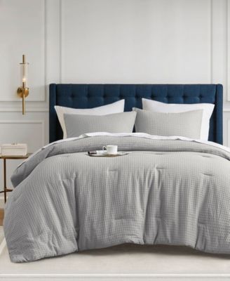 Mina Waffle Textured 3-Pc. Comforter Set, King/California King