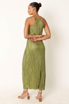 Womens Melody Plisse Halter Maxi Dress