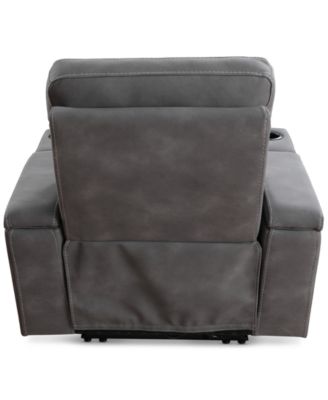 Greymel 37" Zero Gravity Fabric Chair with Power Headrest, Created for Macy's