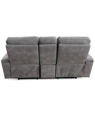 Greymel 74" Zero Gravity Fabric Loveseat with Console and Power Headrests, Created for Macy's