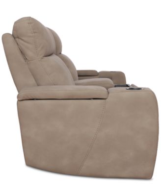 Greymel 74" Zero Gravity Fabric Loveseat with Console and Power Headrests, Created for Macy's