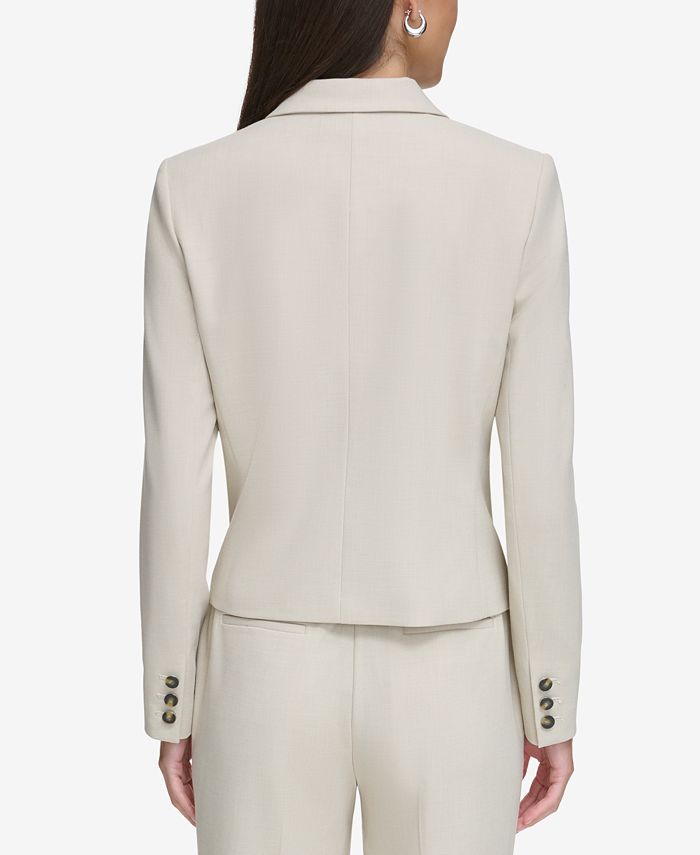 DKNY Petite Double-Breasted Cropped Blazer - Macy's