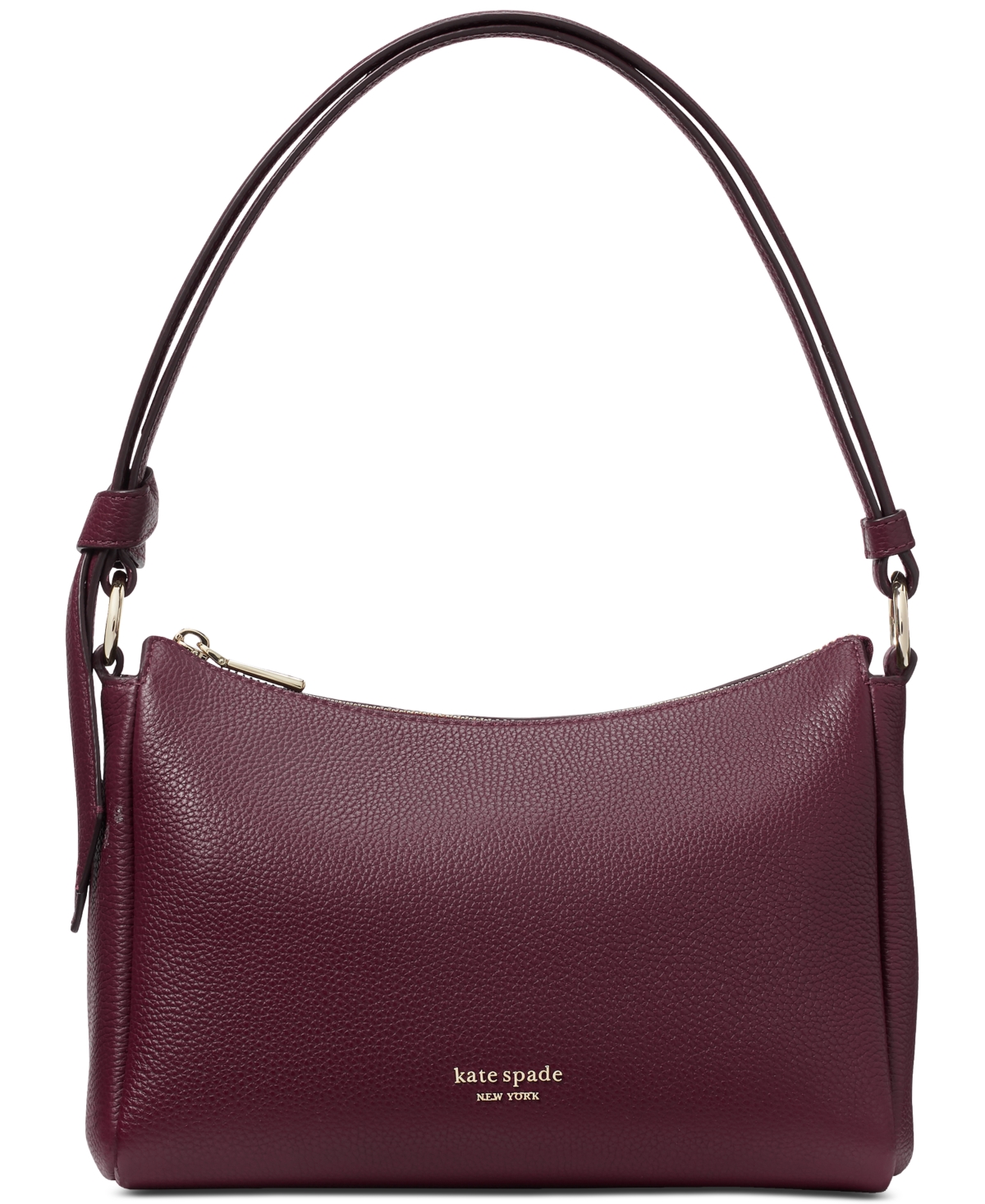 Kate Spade Kate Sapde New York Knott Small Pebbled Leather Shoulder Bag In Deep Cherry