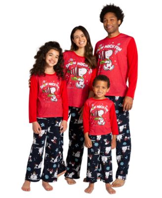 Briefly Stated Kids' Peanuts Matching Family Pajamas In Grey