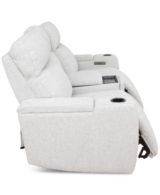Greymel 74" Zero Gravity Fabric Loveseat with Console and Power Headrests