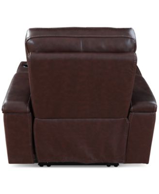 Greymel 37" Zero Gravity Leather Chair with Power Headrest, Created for Macy's