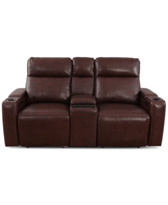Greymel 74" Zero Gravity Leather Loveseat with Console and Power Headrests