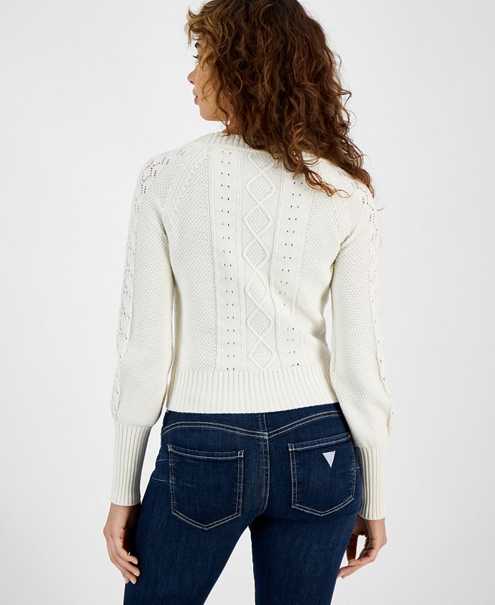 Guess Jeans Bianco Viscosa Womens Cardigan main image 1