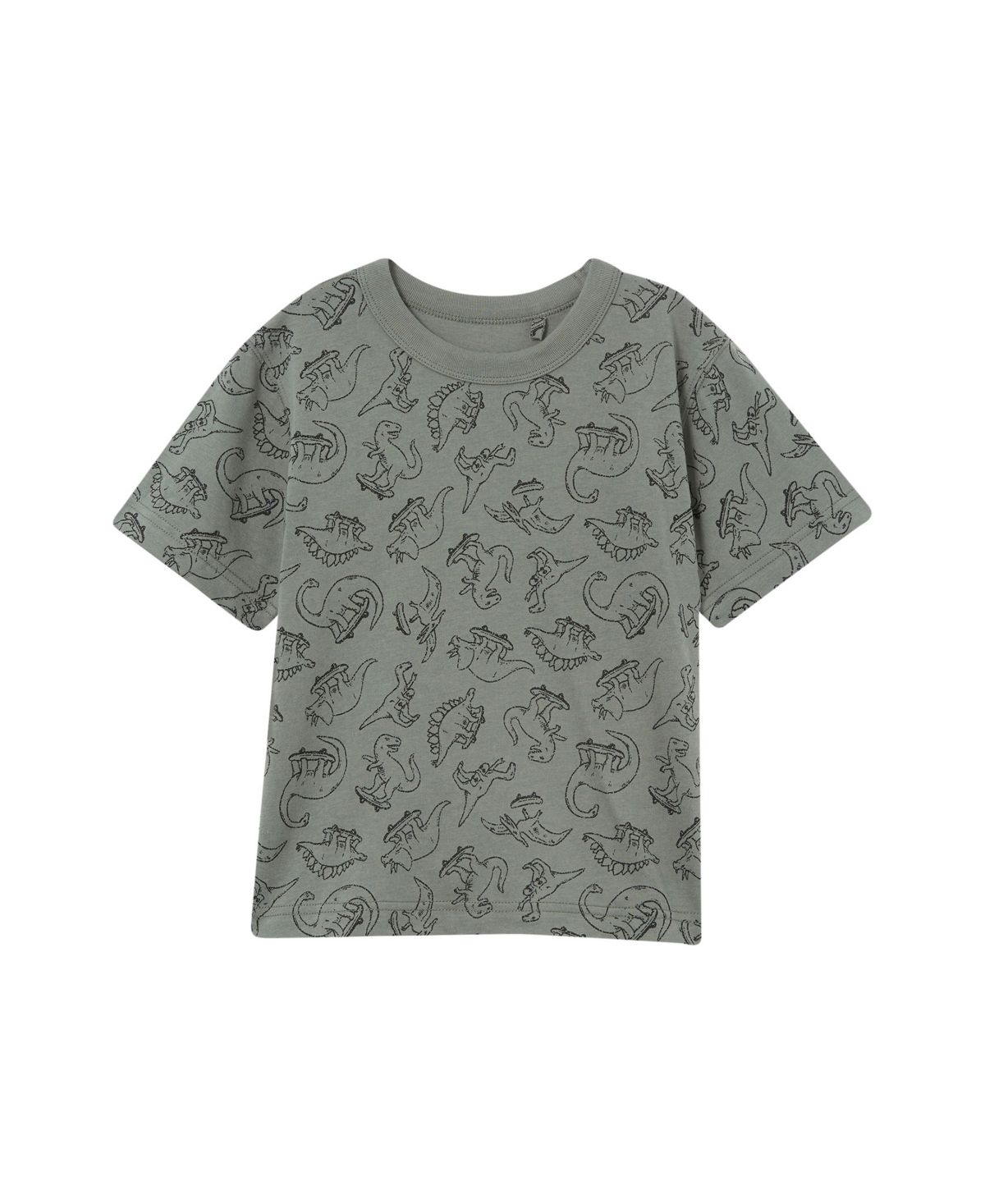 Cotton On Kids' Toddler Boys Jonny Short Sleeve Print T-shirt In Swag Green,dino Yardage