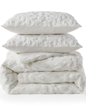 Shop Chf Chenille Laurel Duvet Cover Sets In White