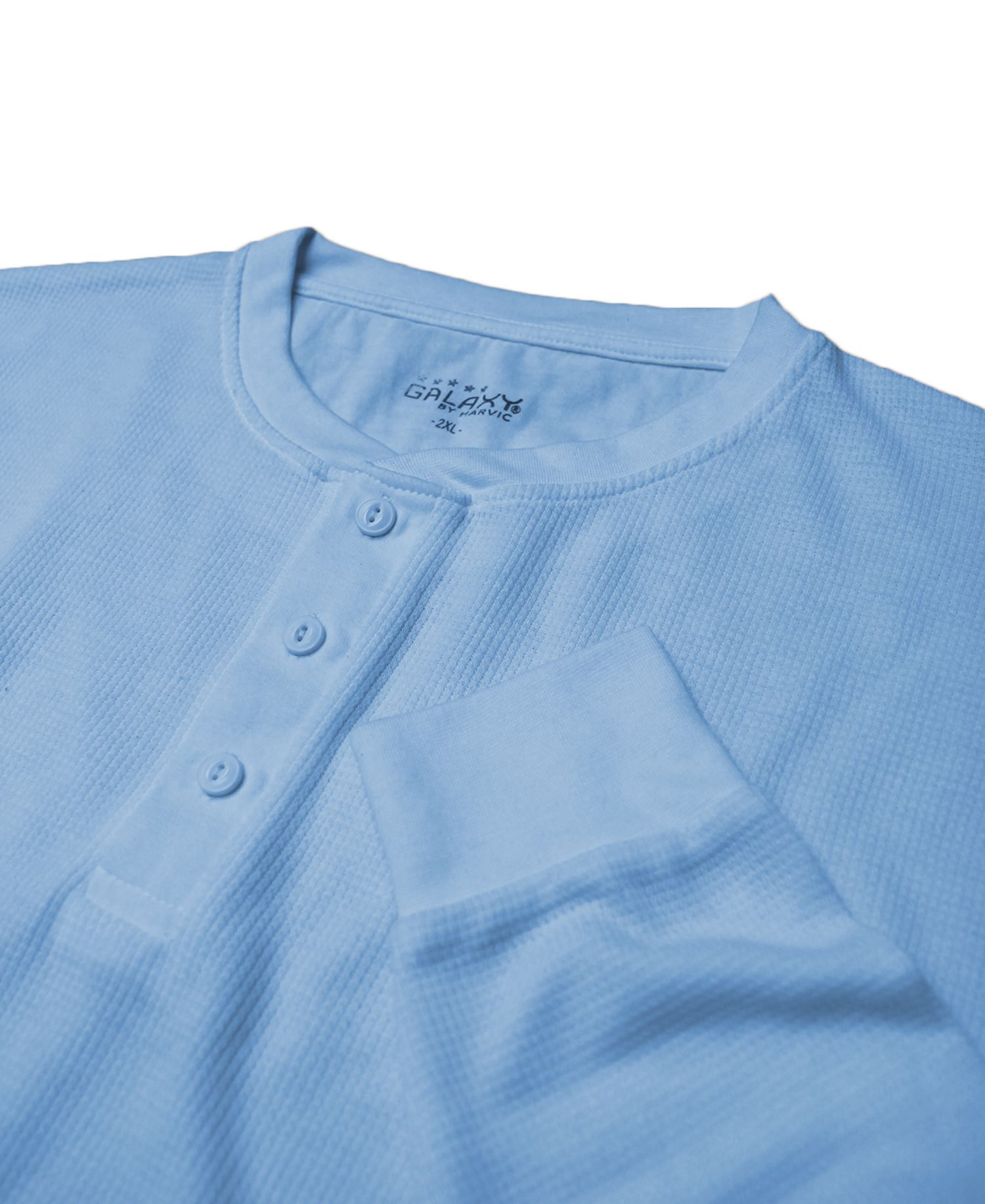 Men's Oversized Waffle-Knit Thermal Henley Shirt